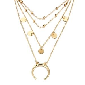 Layered Gold Tone Necklace